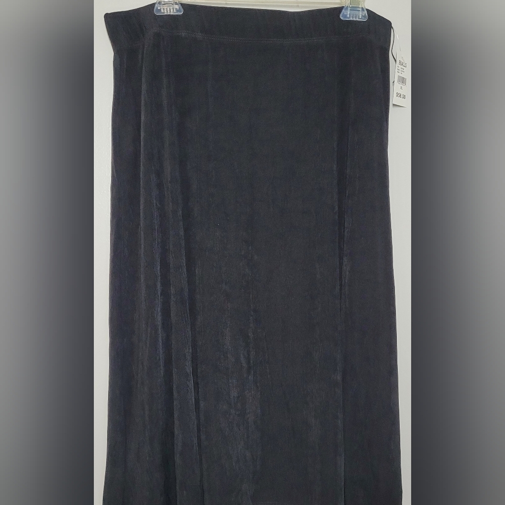COMO Voyage Black elastic waist Midi Skirt Business Dress Skirt xl - Picture 2 of 7